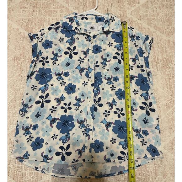 Disney Parks Lilo & Stitch Women Stitch Hibiscus Button Up Shirt Sz S Camp Shirt - Picture 5 of 10